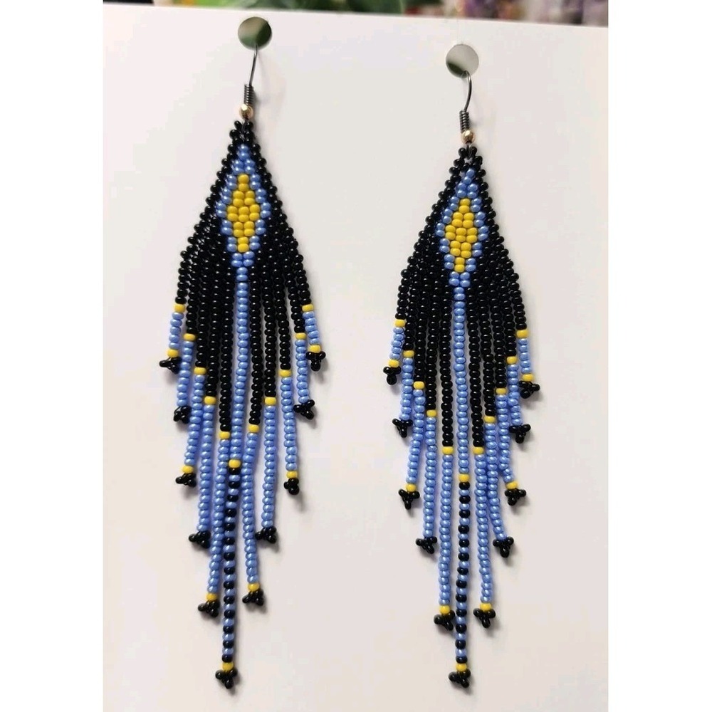 Elegant Women's Beaded  Purple Earrings